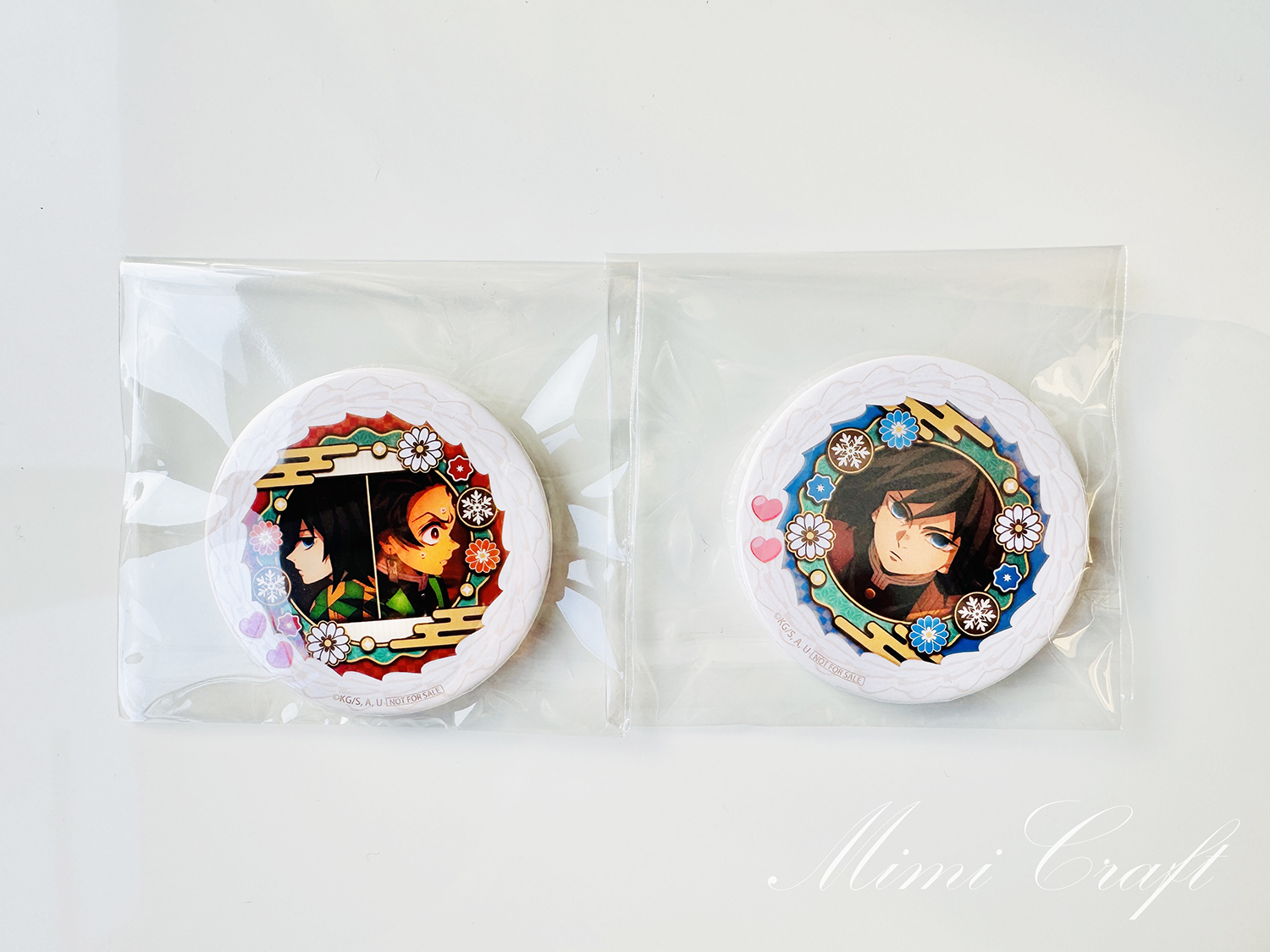プリロール鬼滅の刃のクリスマスケーキについてくる冨岡義勇と炭治郎の缶バッジ
